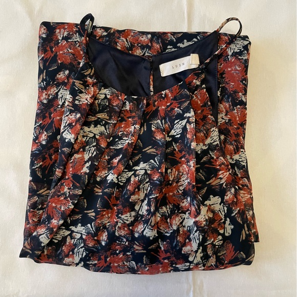 Lush Blue Copper Halter High Neck Sleeveless Swing Mini Dress Lined Size XS - Picture 12 of 12